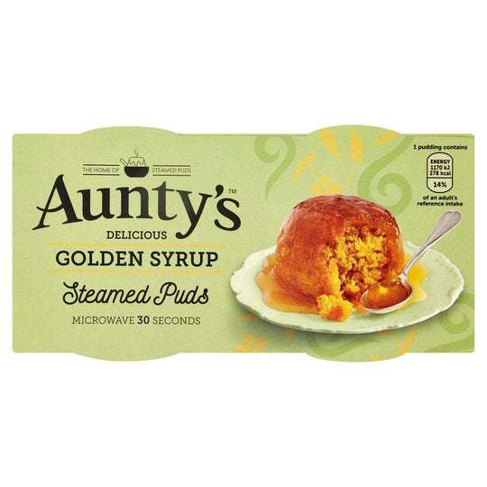 Aunty's Golden Syrup Steamed Puds 2pk