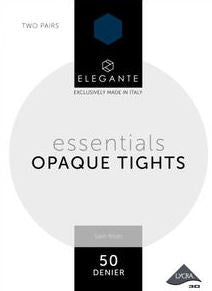 E0504 - Elegante Essential 50 Denier Tights 2PP - Black XL*