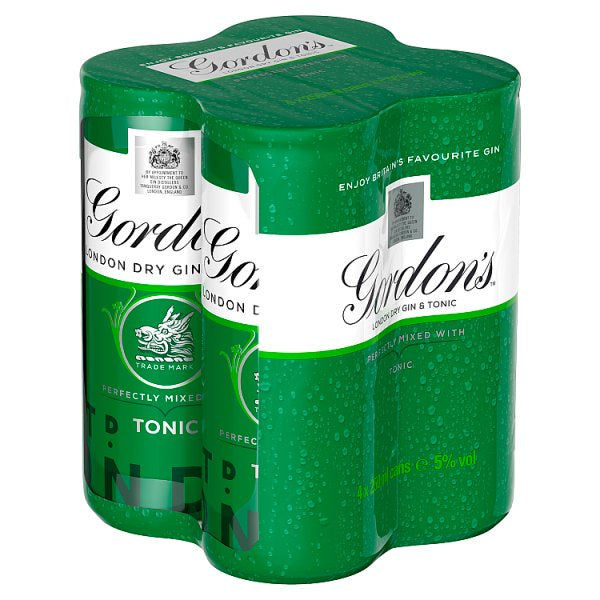 Gordons Gin & Tonic 4pk, 4x250ml, 5%*
