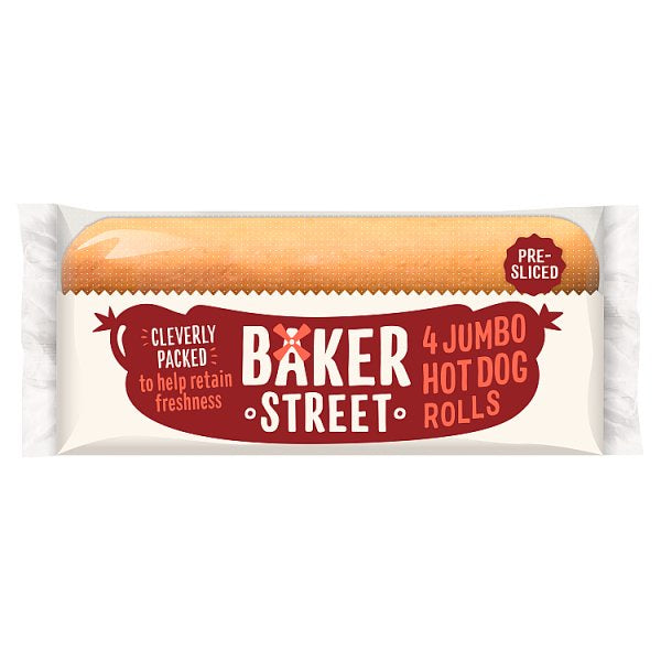 Baker St 4 Jumbo Hot Dog Rolls