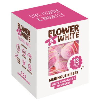 Flower  White Meringue Kisses White Choc Rasp 100g