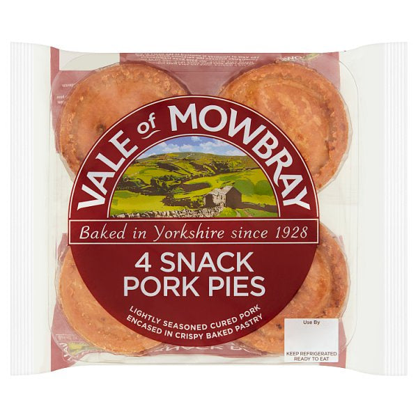 Vale Of Mowbray 4 Snack Pork Pies