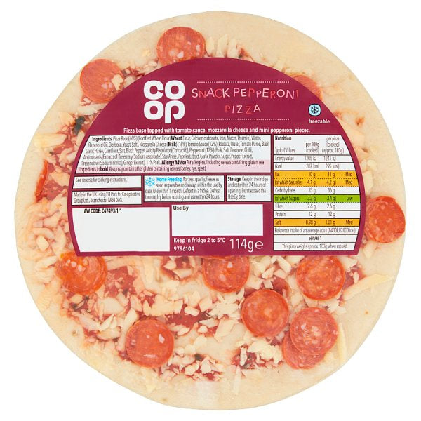 Co-op Snack Pepperoni Pizza 114g