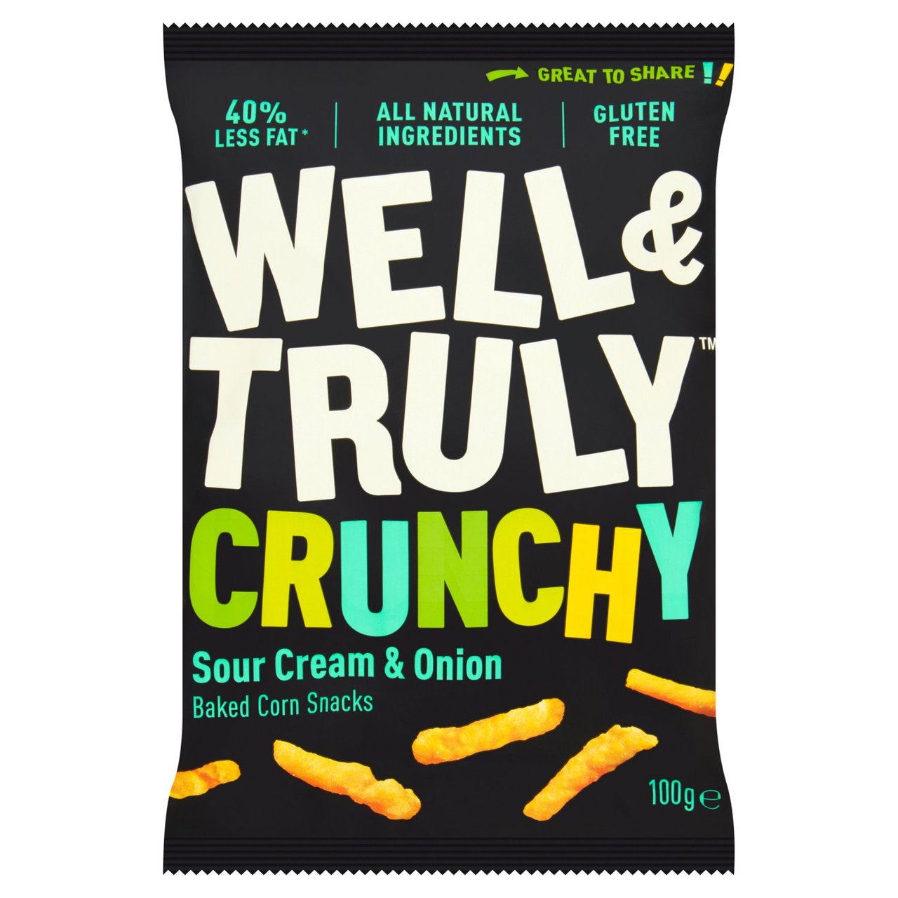 Well & Truly Crunchies Sour Cream & Onion 100g
