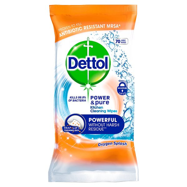 Dettol Power & Pure Kitchen Wipes (70)*