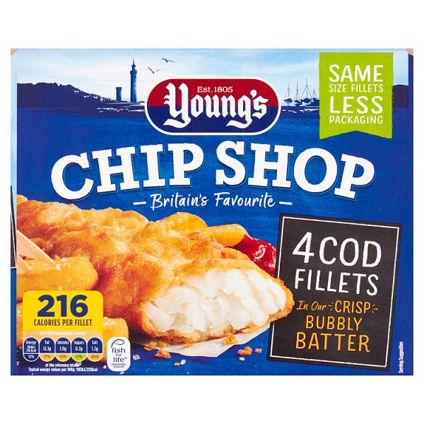 Youngs Chip Shop 4 Cod Fillets