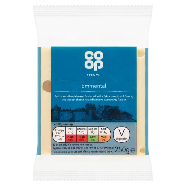 Co-op French Emmental Cheese 250g