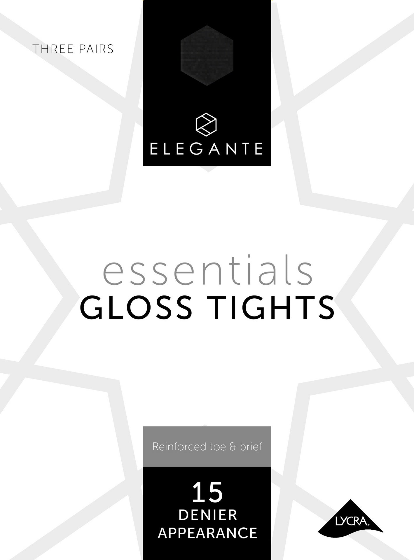 E0104 - Elegante Essential Gloss Tights 3PP - Black XL*