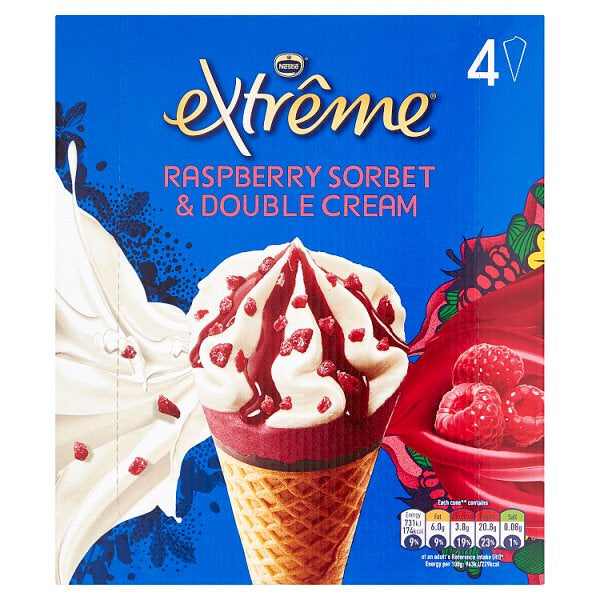 Nestle Extreme Raspberry Double Cream Cone 4pk*