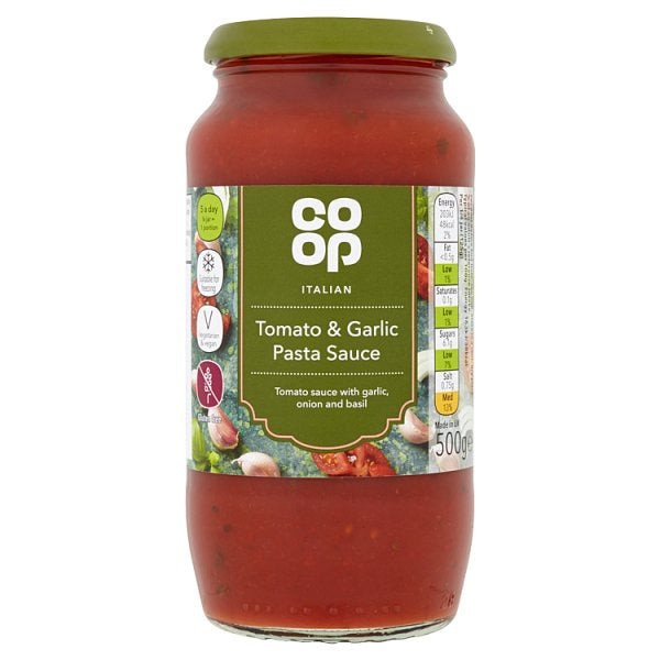 Co-op Tomato and Garlic Pasta Sauce 500g