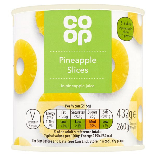 Co-op Pineapple slices in juice 432