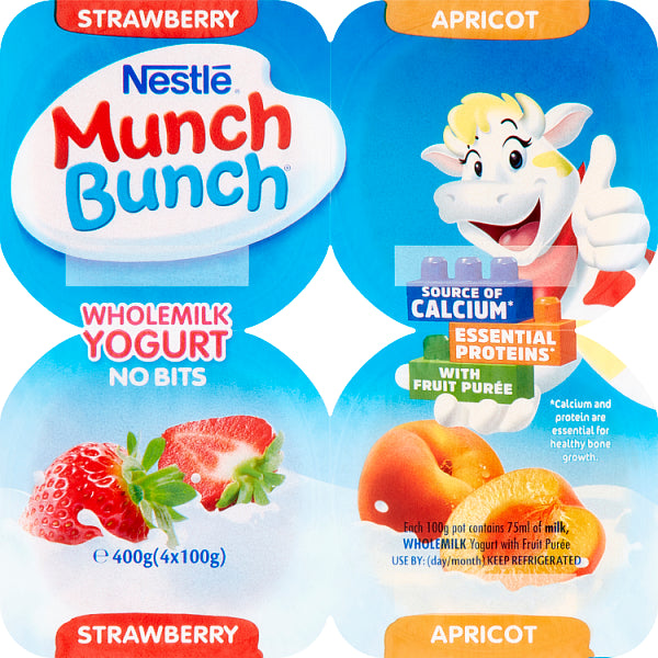 Munch Bunch Wholemilk Yoghurt 4 x 100g