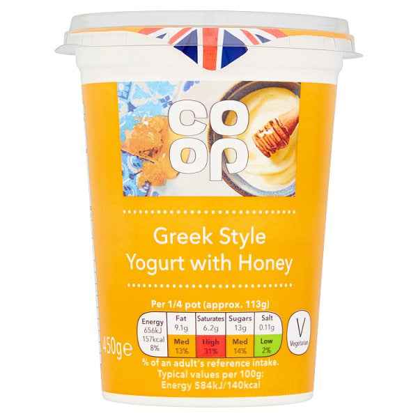Co-op Greek Style Honey Yogurt 450g