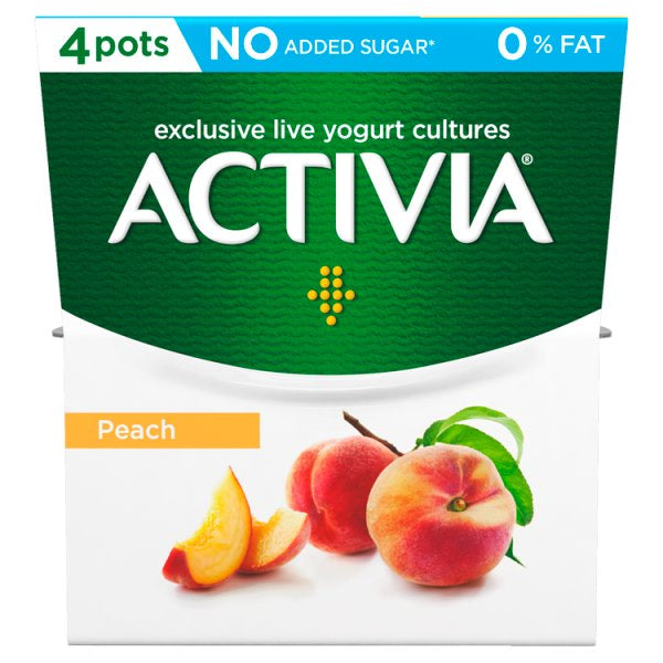 Activia 0% Peach Yogurts 4x120g #