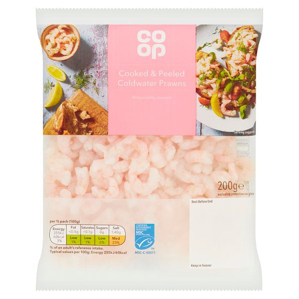 Co-op Cooked & Peeled Coldwater Prawns 200g
