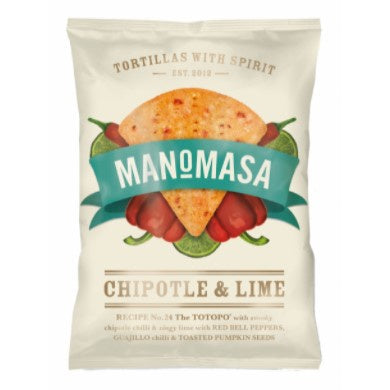 Manomasa Chipotle & Lime Corn Chips 160g