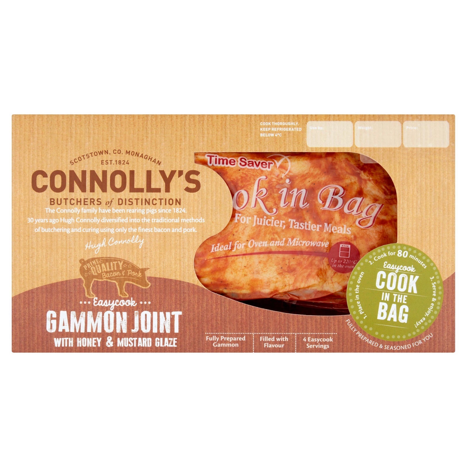 Connollys Cook In Bag Honey Mustard Gammon Jt 700g