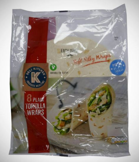 Deli Kitchen Plain Tortilla Wraps 8 Pk