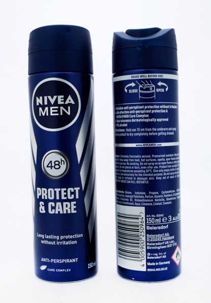 Nivea Anti-Perspirant Deodorant Mens Protect & Care 150ml*