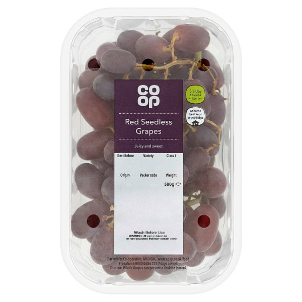 Co Op Red Seedless Grapes Punnet
