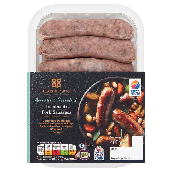 Co-op Irresistible Lincolnshire Sausages 400g