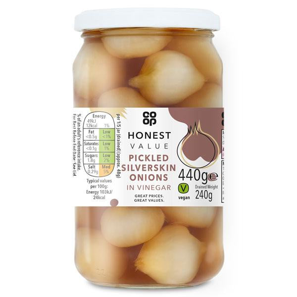 Co-op Honest Value Pickled Onions in Vinegar 400g