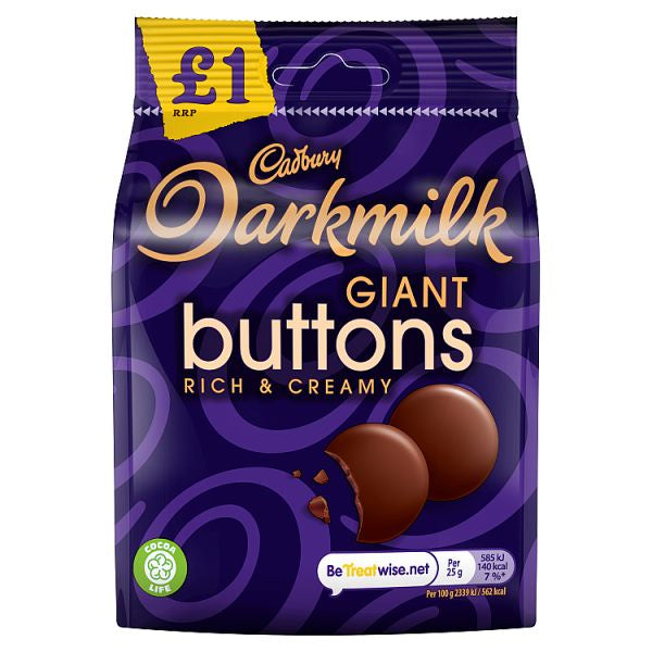 Cadbury Darkmilk Buttons 90g *