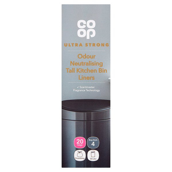 Co-op Tall Kitchen Bin Liners 30l Scented 20pk*