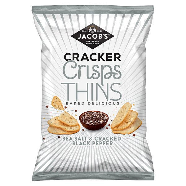 Jacobs Cracker Crisp Thins Sea Salt & Pepper 130g