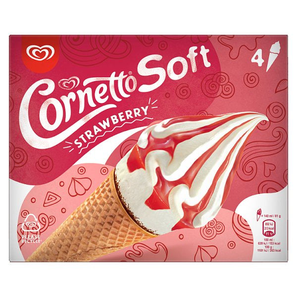 Wall's Cornetto Soft Strawberry 4pk*#