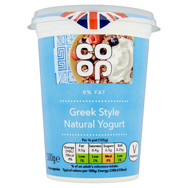 Co-op 0% Greek Style Natural Yogurt 500g