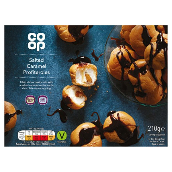 Co-op Salted Caramel Profiteroles Choc Sauce GF 210g