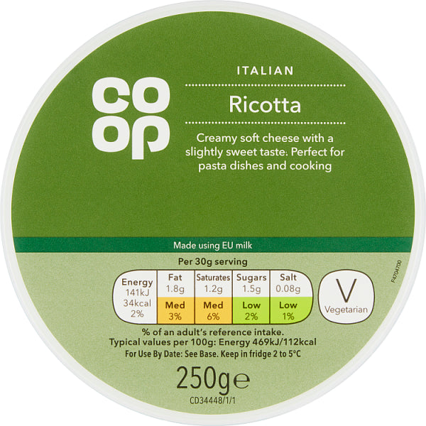 Co-op Ricotta Cheese 250g