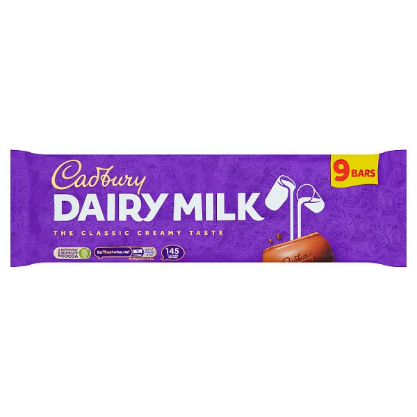 Cadbury Dairy Milk 9 Bars 244.8g