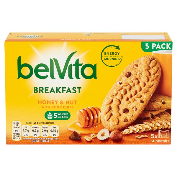 Belvita Breakfast Biscuits Honey & Nuts 5x45g