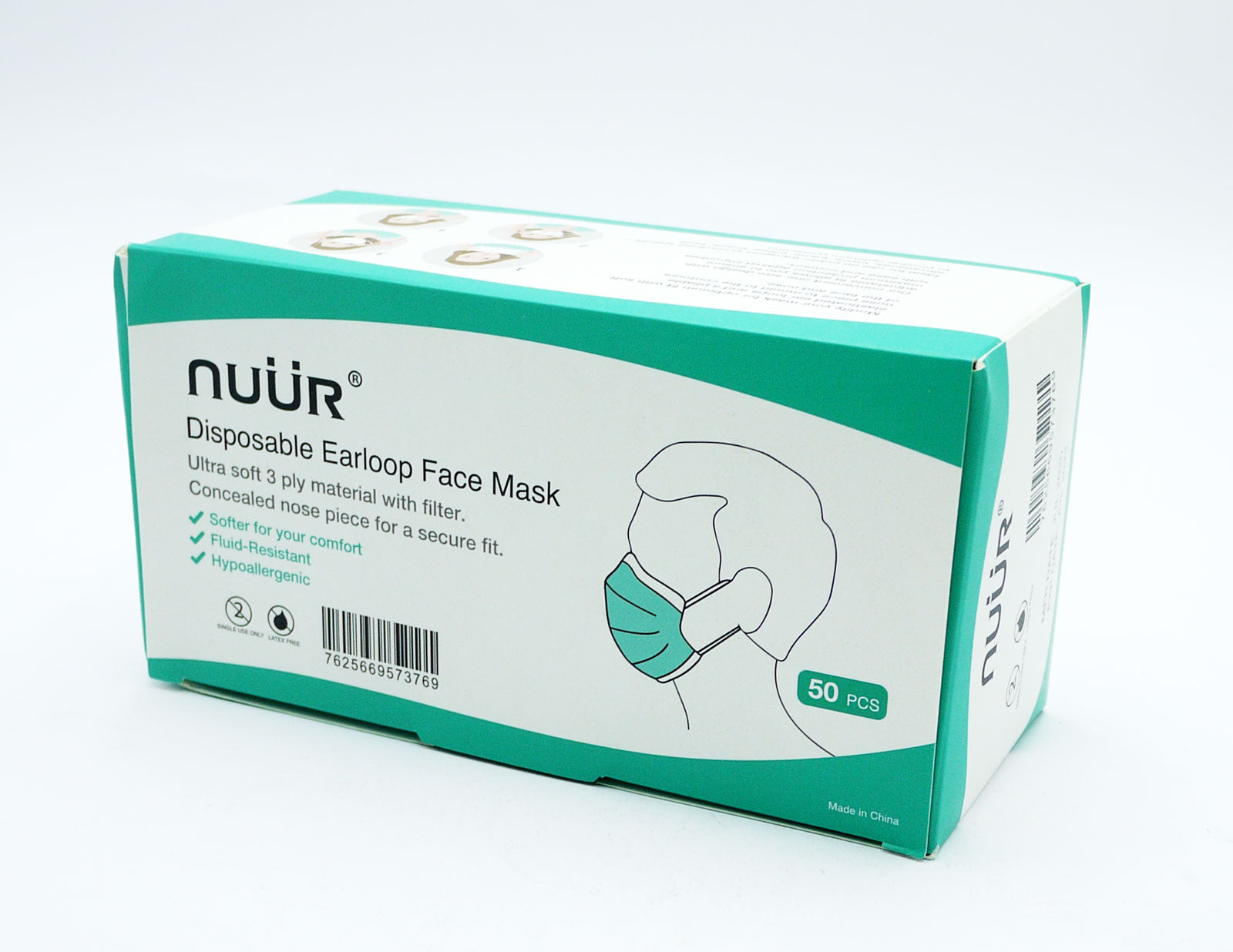 Nuur Disposable Face Masks 3ply 50pk*
