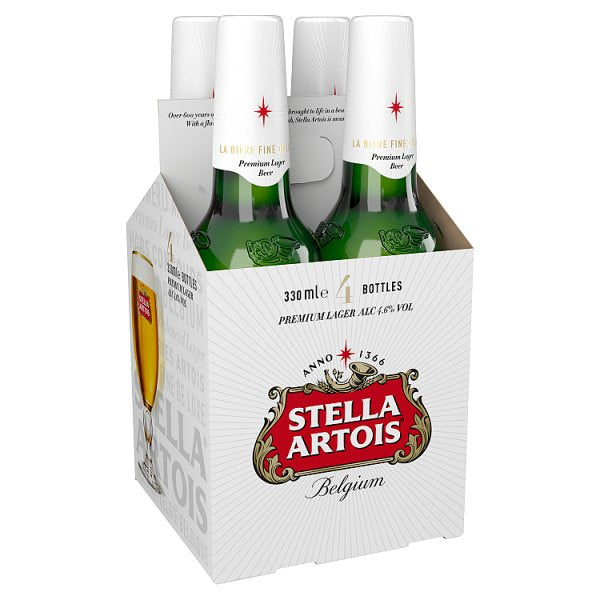 Stella Artois Lager Bottles 4 x 330ml*