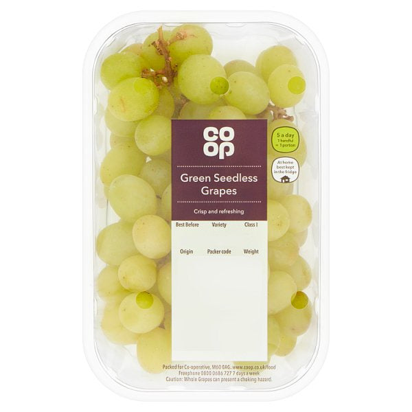 Co Op White Seedless Grapes Punnet