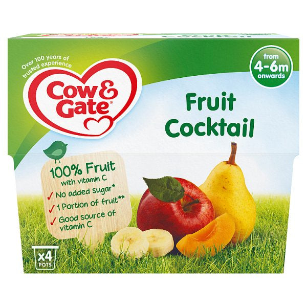 Cow & Gate Fruit Cup Fruit Cocktail 4m 4 x 100g