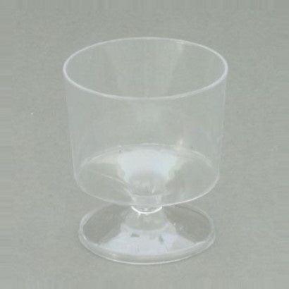 Disposable Clear Plastic Stemmed Liqueur Taster Glasses 2oz (10)*