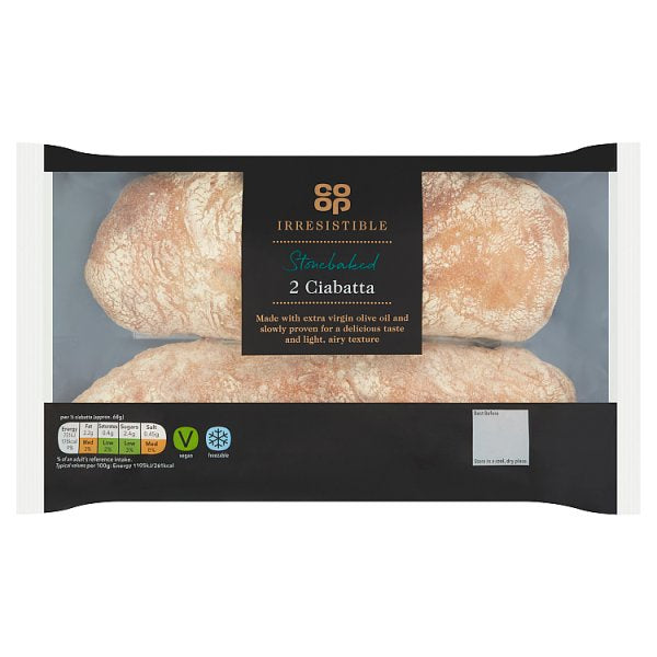 Co Op Irresistible White Ciabatta 2 pack