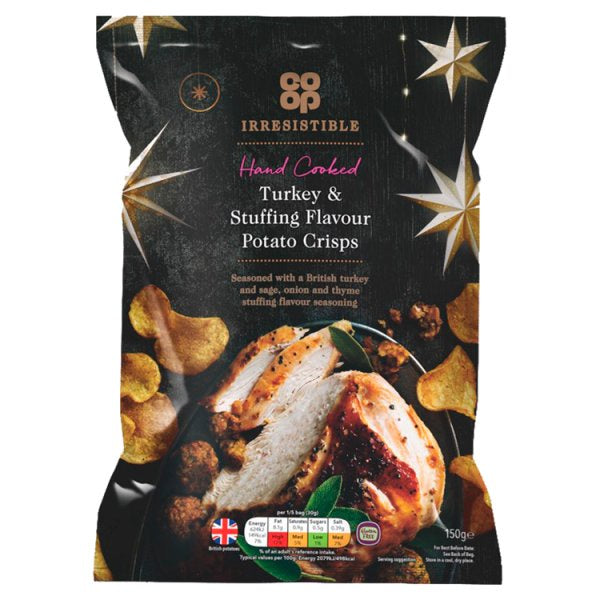 Co-op Irresistible Roast Turkey & Stuffing Crisps 150g*
