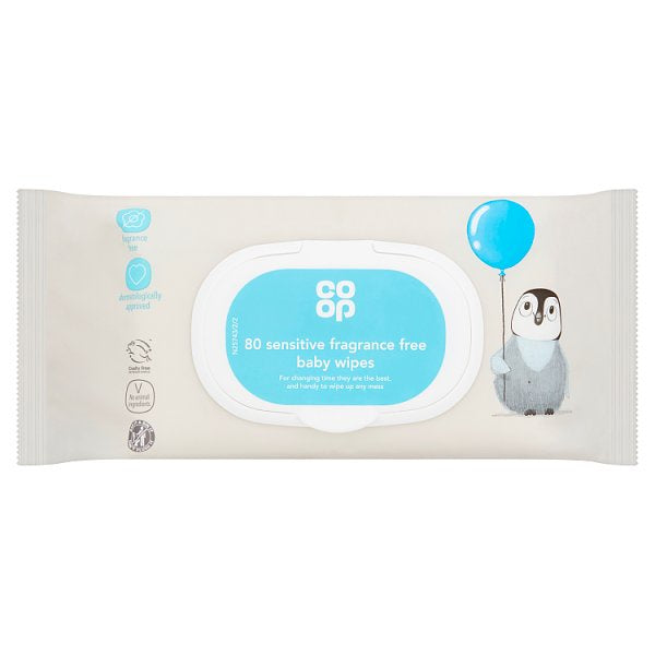 Co-op Baby Wipes Sensitive Fragrance Free 64pk