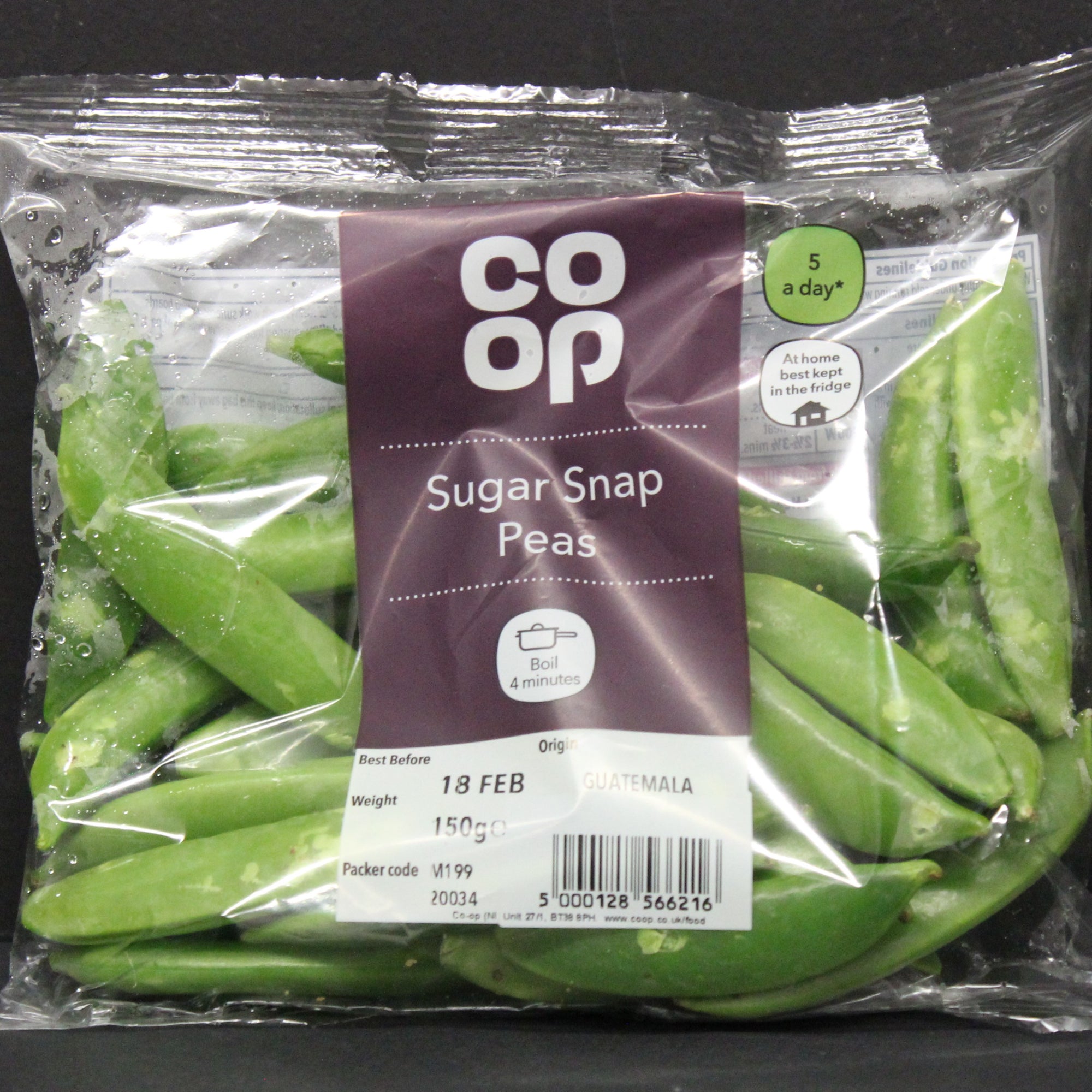 Co Op Trimmed Sugar Snap Peas 150g