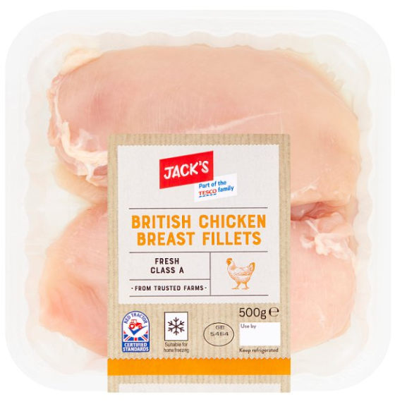Jack's British Chicken Breast Fillets 500g