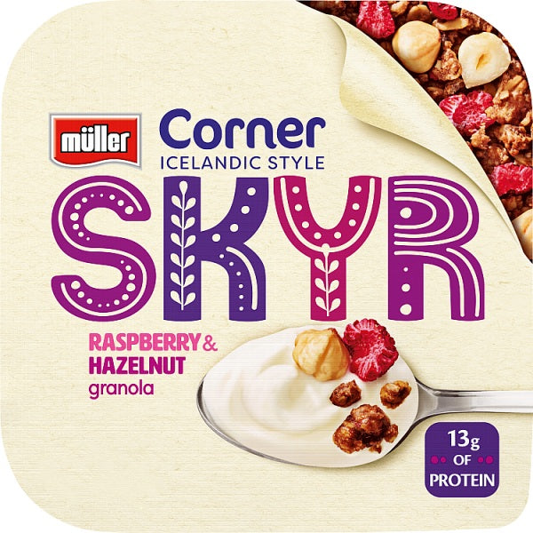 Muller Corner Skyr Raspberry Granola Pot
