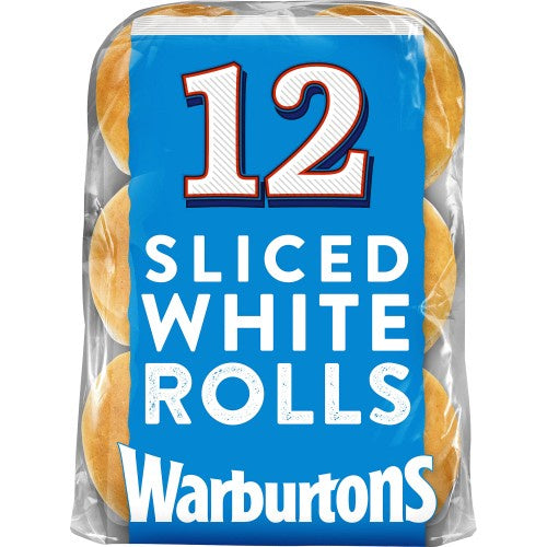 Warburtons 12 Sliced White Rolls