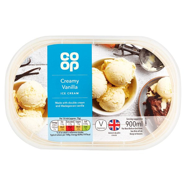 Co-op Vanilla Ice Cream 900ml*