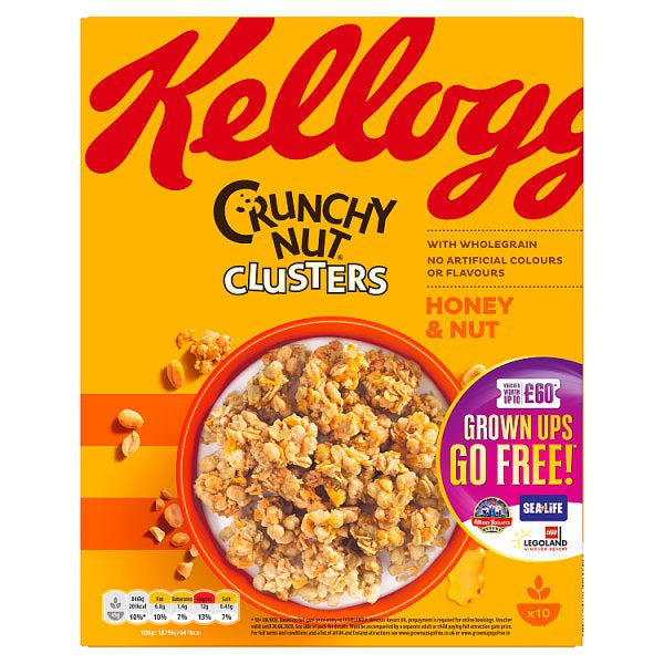 Kelloggs Crunchy Nut Clusters Honey 450g