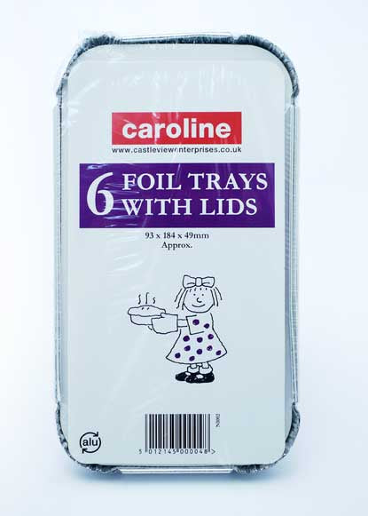 Caroline Foil Tray with lids Rectangular 6pk*